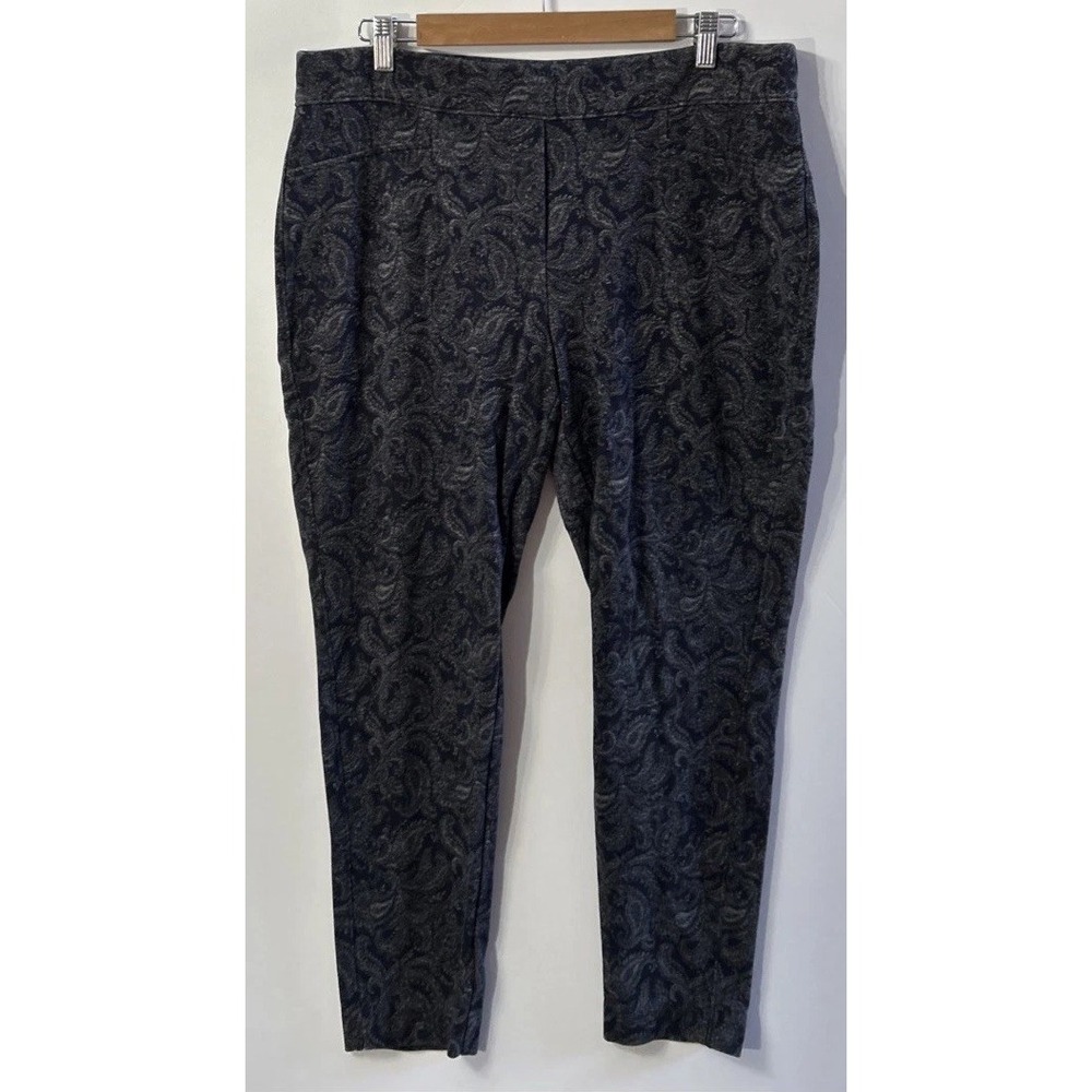 Chicos Ponte Print Paisley Leggings‎ Stretch Pull On Sz 16 (3) No Pilling